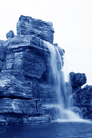 waterfall in a geological park in Chinaの写真素材