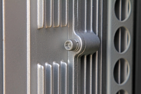 closeup of hardware products shell, a mechanical equipment enclosure 