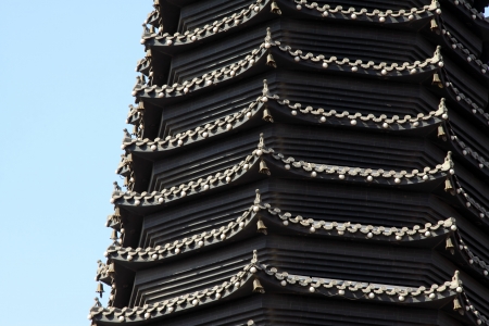 pagoda in a temple in a park, north Chinaの写真素材