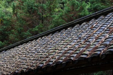 Nostalgic tile and roof in a mountainous area, South Chinaの写真素材
