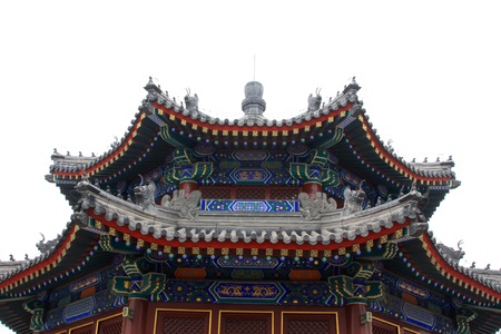 Manjusri Pavilion in the Zhengjue Temple in Old summer palace ruins park, Beijing, China