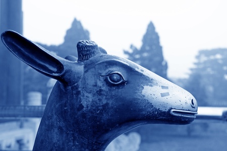 Copper deer sculpture in the Eastern Royal Tombs of the Qing Dynasty, Zunhua City, Hebei Province, china のeditorial素材
