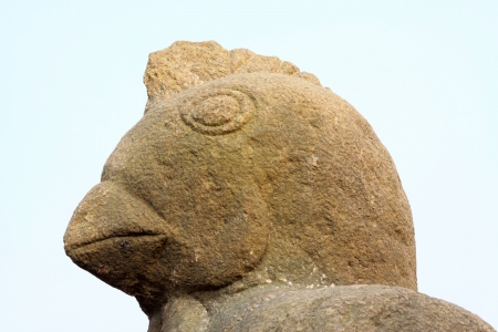 stone carving crafts in a park, north chinaの写真素材