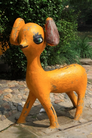 Shijiazhuang, August 10: Deer sculpture in Peace park on August 10, 2012, Shijiazhuang, Hebei, chinaの写真素材