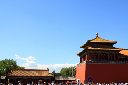 ancient Chinese traditional architectural landscape in the Imperial Palace, Beijingのeditorial素材