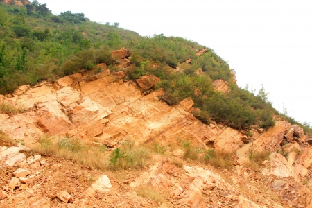 Hills and weeds in a geological park, in Chinaの写真素材
