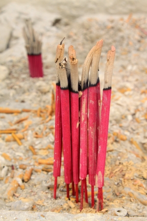 incense burner incense in a temple in chinaの写真素材