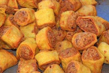 Characteristics food -- delicious meat roll, closeup of delicacy