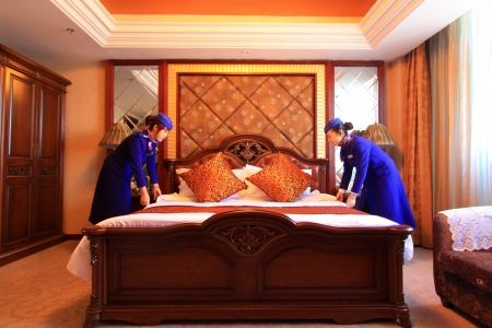 Luannan, November 20   The Lanhai Hotel service personnel finishing room, November 20, 2012  The Lanhai Hotel is the largest catering service company in the local のeditorial素材