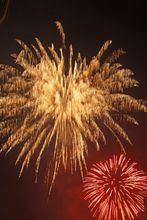 fireworks in the night sky, On Chinese New Year's Eve