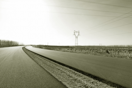 yet passable highway, in the north, Chinaの写真素材