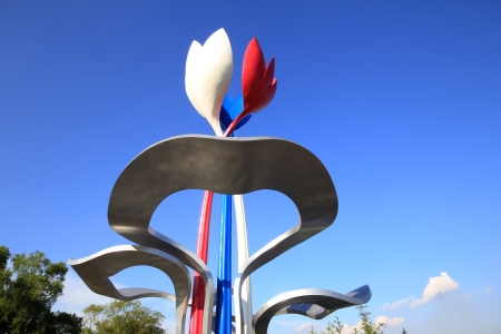 Luannan County, June 15   Metal sculpture crafts in a park on June 15, 2012, Luannan County, Hebei Province, Chinaのeditorial素材