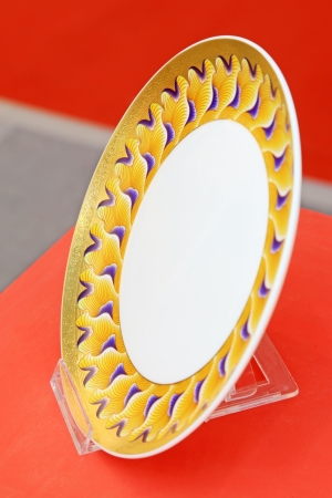 exquisite works, ceramic crafts tableware, closeup of photoのeditorial素材