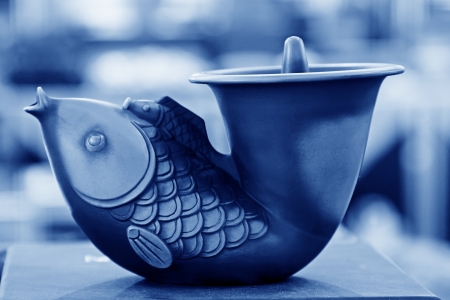 beautiful ceramic ornaments, closeup of photoの写真素材