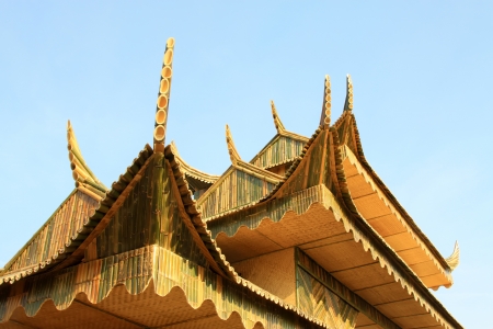 Bamboo eaves in a parkの写真素材