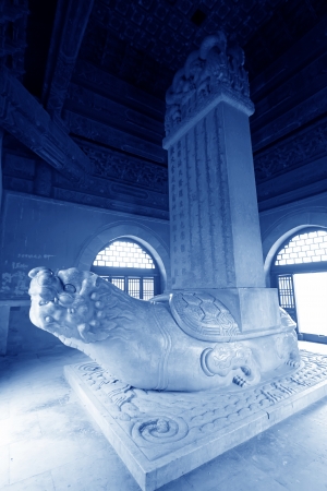 Zunhua, May 13: Stone tablet on the back of the stone turtle, Eastern Royal Tombs of the Qing Dynasty on May 13, 2012, Zunhua City, Hebei Province, china.のeditorial素材