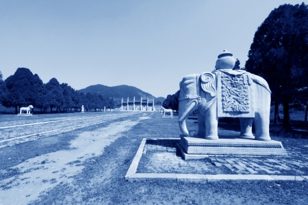 ZUNHUA - MAY 11: Stone elephant in the Eastern Royal Tombs of the Qing Dynasty on May 11, 2013, Zunhua, Hebei Province, china.
のeditorial素材