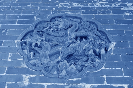 ZUNHUA - MAY 11: Dragon and Phoenix Gate glazed tile decoration in the Eastern Royal Tombs of the Qing Dynasty on May 11, 2013, Zunhua, Hebei Province, china.のeditorial素材