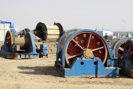 Winch in mining construction site in MaCheng iron mine in Luannan County, Hebei Province, China
