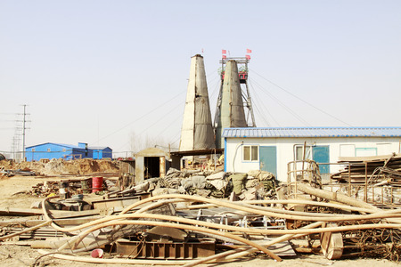 Intricately stacked with all kinds of materials in MaCheng iron mine