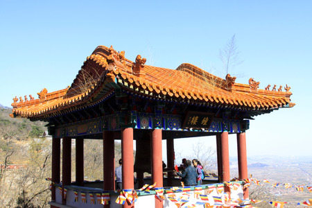 JI COUNTY - APRIL 5: clock tower building landscape in Panshan Mountain scenic spot, April 5, 2014, ji county, tianjin, China. 
のeditorial素材