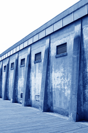 abandoned building appearance in a factory, closeup of photoの写真素材