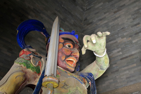 YUTIAN MAY 18ï¼ancient China general sculpture in Jijue Temple on may 18, 2014, Yutian county, Hebei Province, China.		のeditorial素材