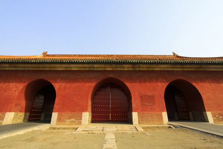 ZUNHUA MAY 18ï¼Grand palace gate in the Eastern Tombs of the Qing Dynasty on may 18, 2014, Zunhua county, Hebei Province, China.		のeditorial素材