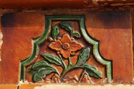 ZUNHUA MAY 18ï¼Colored glaze carving in the Eastern Tombs of the Qing Dynasty on may 18, 2014, Zunhua county, Hebei Province, China.		のeditorial素材