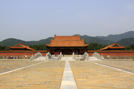 ZUNHUA MAY 18ï¼ancient Chinese landscape architecture in the Eastern Tombs of the Qing Dynasty on may 18, 2014, Zunhua county, Hebei Province, China.		のeditorial素材