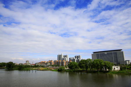 LUANNN COUNTY - JUNE 7: North River Park landscape on june 7, 2014, Luannan County, Heibei Province, China のeditorial素材