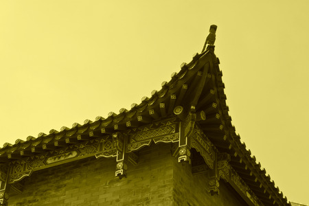 traditional architectural landscape in a park, north china