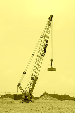 strong tamping machine in a construction site, north chinaのeditorial素材