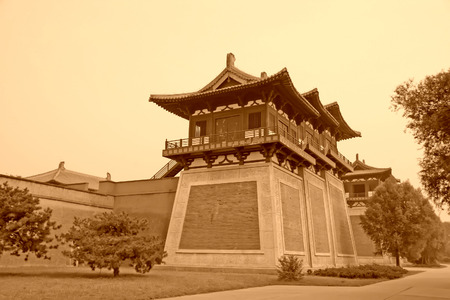 chinese ancient architecture landscape in Film shooting base, Zhuozhou City, Hebei Province, China. 
のeditorial素材