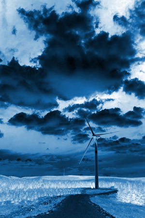 wind power generator on the grassland, Chengde, Hebei Province, north chinaの写真素材