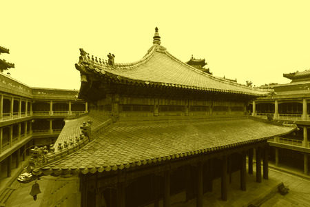 Tibetan hall in landscape architecture of an ancient temple, Chengde, Mountain Resort, north chinaのeditorial素材