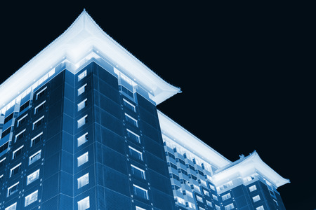 high rise buildings in the street in Beijing, chinaのeditorial素材