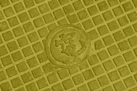 city manhole covers in beijing, north chinaの写真素材