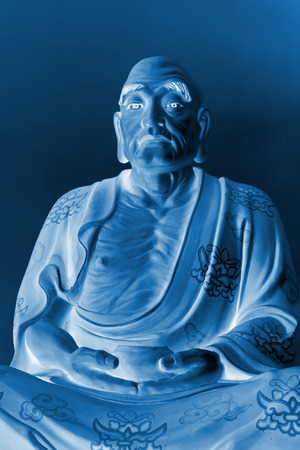 closeup of buddhism bodhisattva statues in a temple, north chinaの写真素材