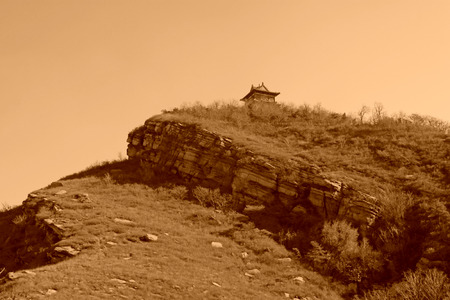 hilly landscape in the autumn, north chinaの写真素材