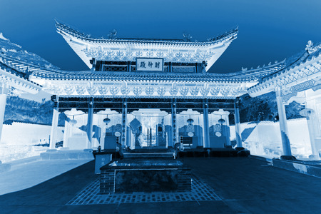 mammon temple architecture landscape QingLong Mountain, Luanxian County, Hebei, Chinaのeditorial素材