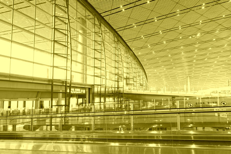 scene of T3 airport building in beijing in chinaのeditorial素材