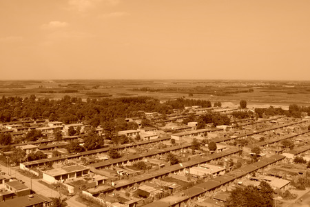 village panorama, overlooking cottage in the country, in Chinaの写真素材