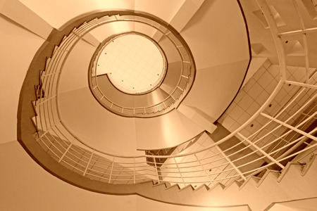 with the modern breath stair rotates in a building in Beijing, chinaのeditorial素材