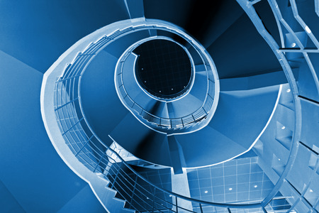 with the modern breath stair rotates in a building in Beijing, chinaのeditorial素材