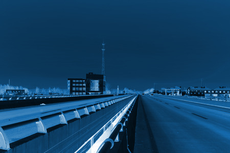 highway bridge under the blue sky, north chinaのeditorial素材