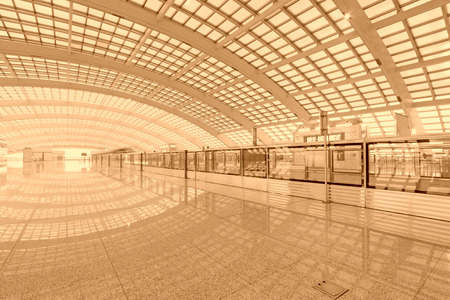 scene of T3 airport building in beijing in chinaのeditorial素材