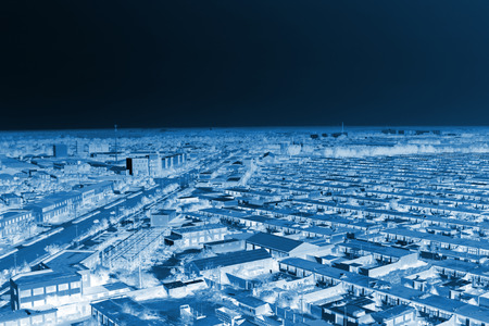 city panorama, overlooking cottage in the city, in Chinaのeditorial素材