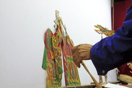 shadow play props on white background in a shop, Chinaの写真素材