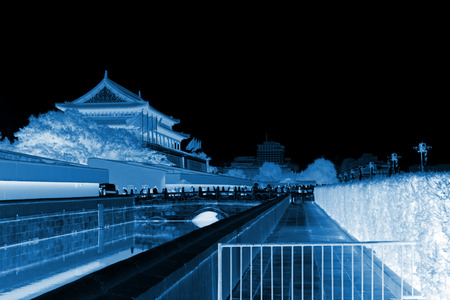 Beijing September 11th: Tiananmen tower and white marble Jinshui bridge in Beijing on September 11, 2011. Tiananmen is located in the capital of people\'s Republic of China Tiananmen square in central Beijing. のeditorial素材